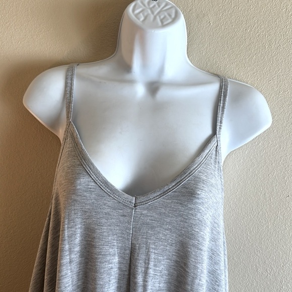 Zenana Maxi Dress Size XL Flowing Loose Fit Heather Gray Side Pockets Stretch - Picture 7 of 14